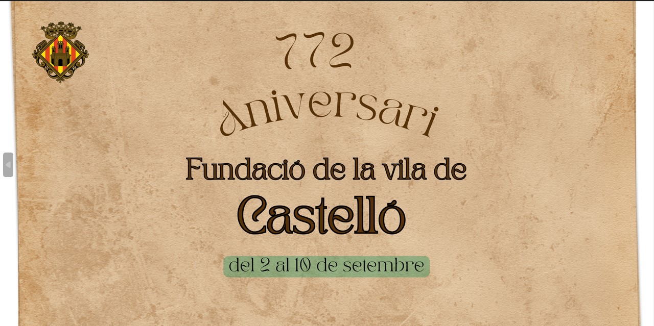 PROGRAMACIÓN 772 ANIVERSARIO DE LA VILLA DE CASTELLÓN