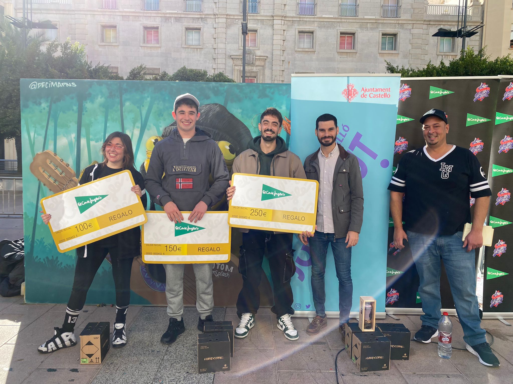 Jota López, Nexgraff y MariaDie, ganadores de la la Liga Nacional de Graffiti que ha acogido Castellón este fin de semana